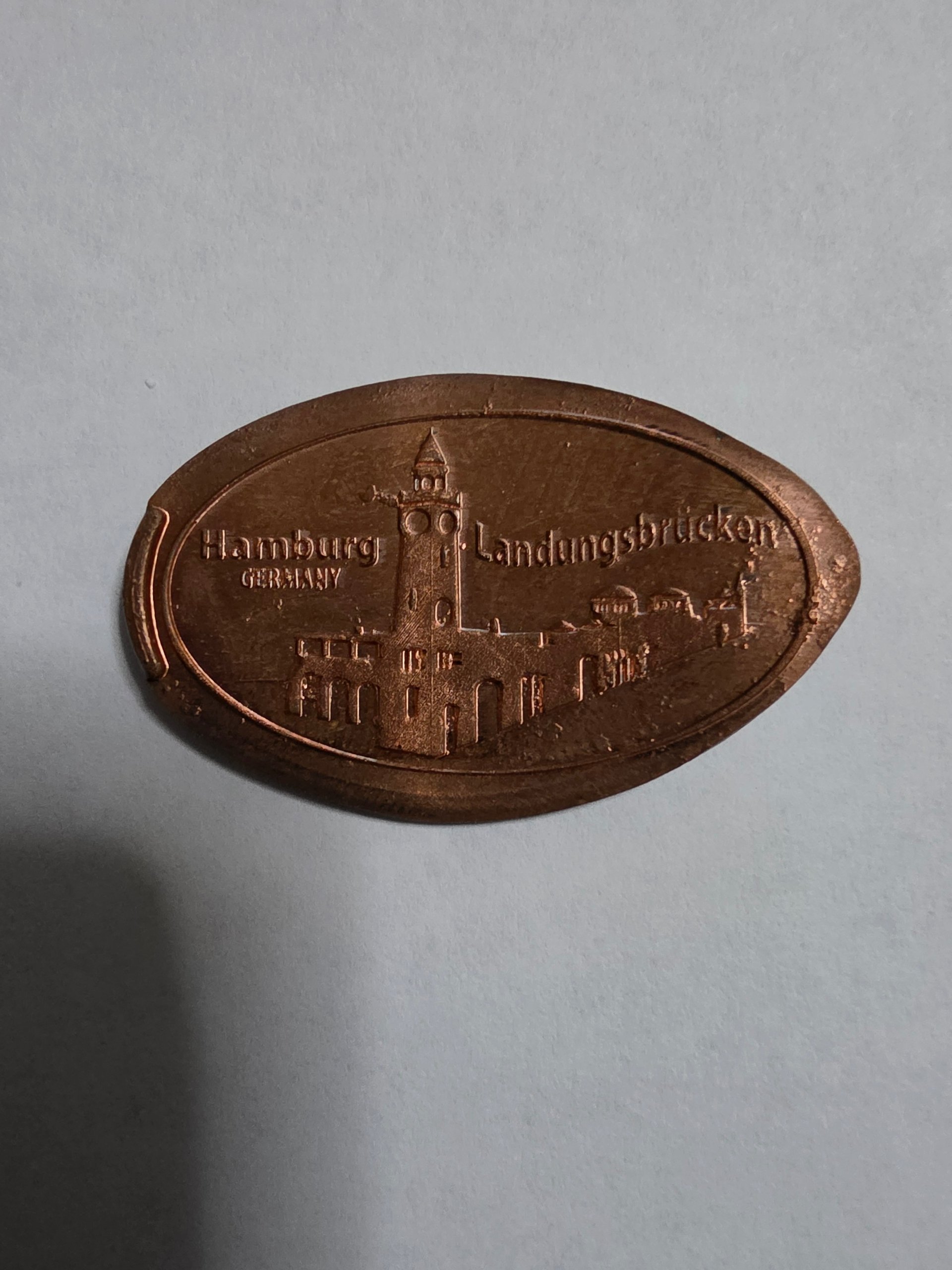 Souvenirmünze Landungsbrücken A5 in Hamburg