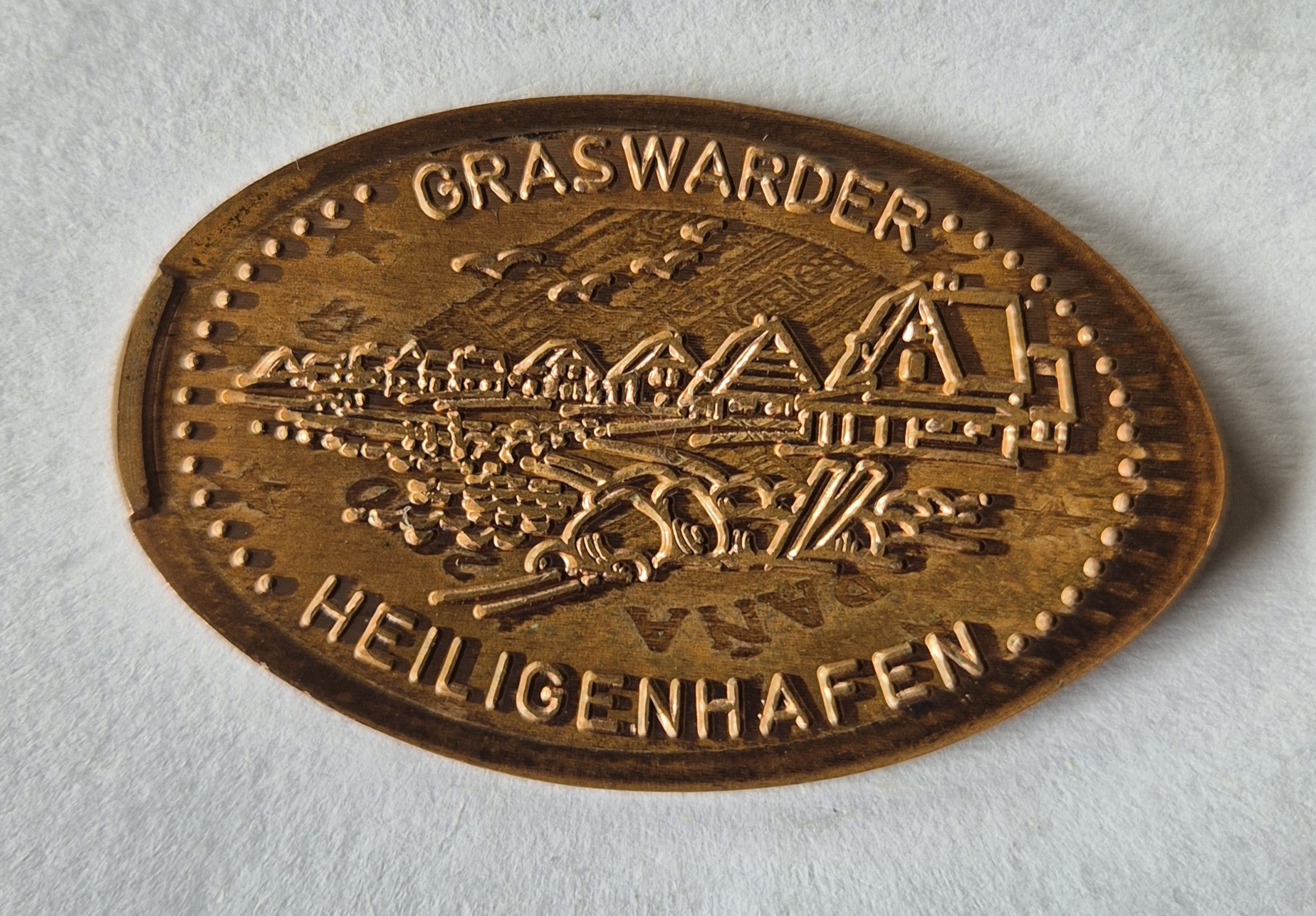 Souvenirmünze Yachthafen Holzsteg in Heiligenhafen