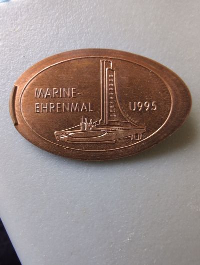 Souvenirmünze – Motiv von Münzautomat U-Boot & Ehrendenkmal A1 (Laboe)