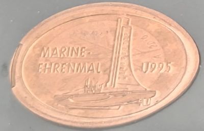 Souvenirmünze U-Boot & Ehrendenkmal A1 in Laboe