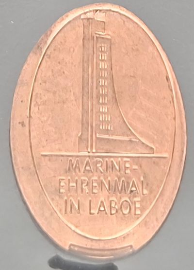 Souvenirmünze U-Boot & Ehrendenkmal A1 in Laboe
