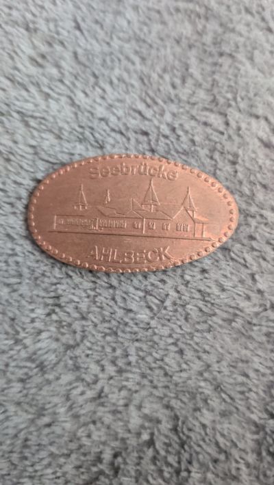 Souvenirmünze – Motiv von Münzautomat Seebrücke (Ahlbeck (Usedom))