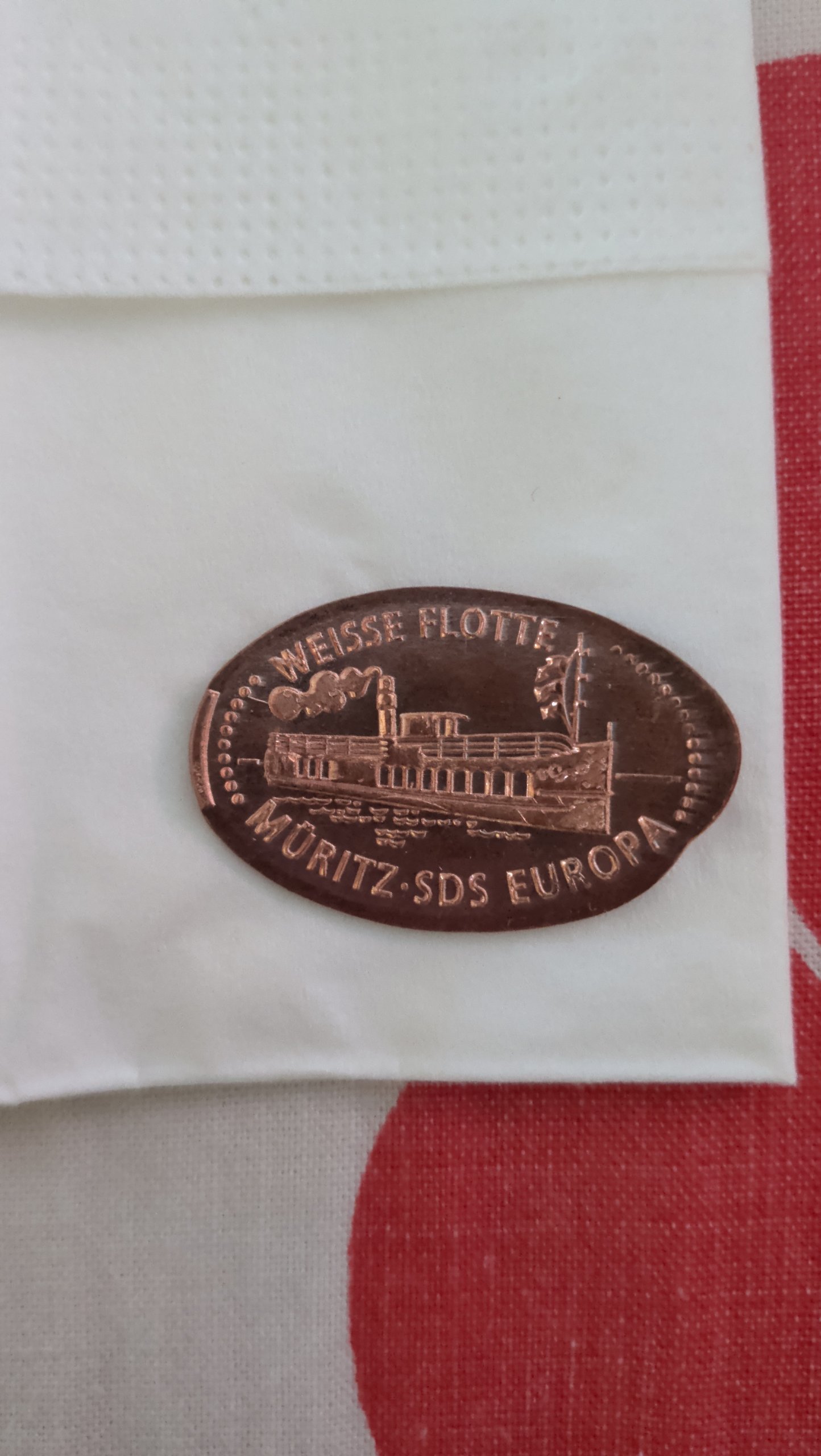 Souvenirmünze Weiße Flotte in Waren