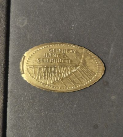 Souvenirmünze – Motiv von Münzautomat Geierlay Hängeseilbrücke (Mörsdorf)