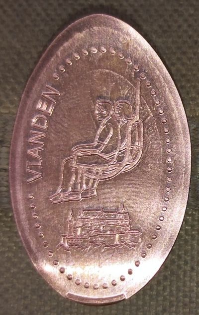 Souvenirmünze – Motiv von Münzautomat Sessellift Talstation (Vianden)