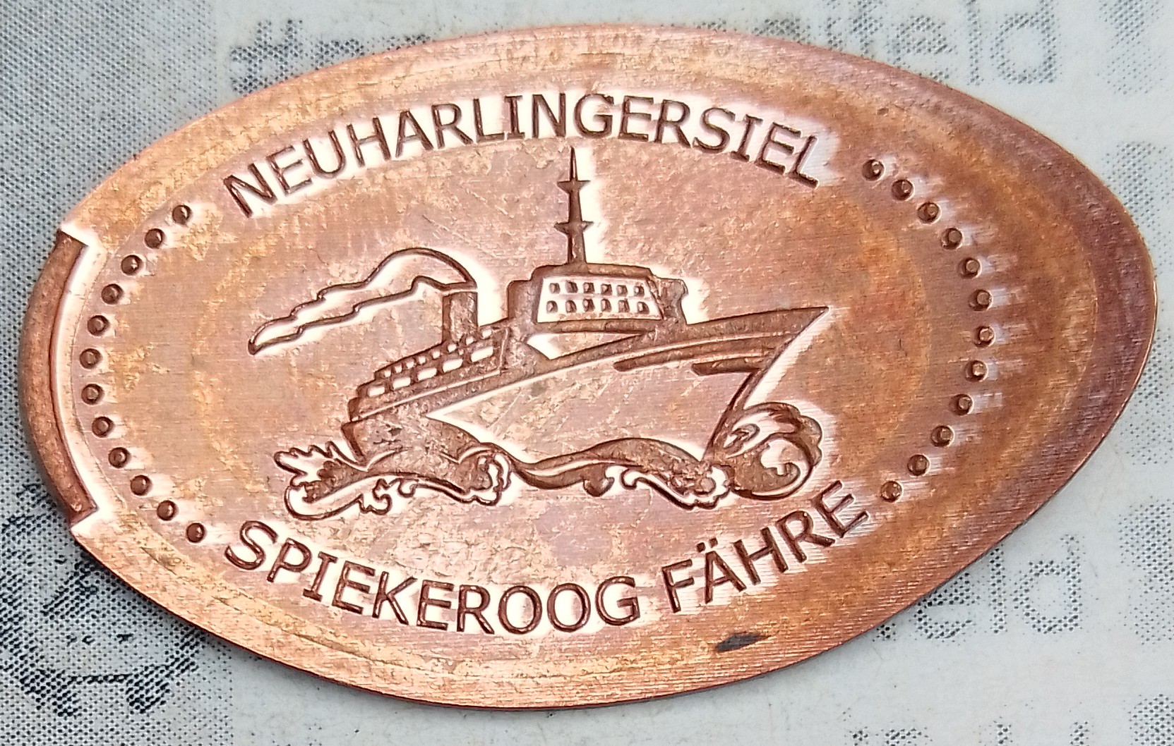 Souvenirmünze Deichzugang beim Rettungsschuppen (Ausstellung) in Neuharlingersiel