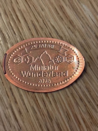 Souvenirmünze – Motiv von Münzautomat Miniatur Wunderland (A1) (Hamburg)