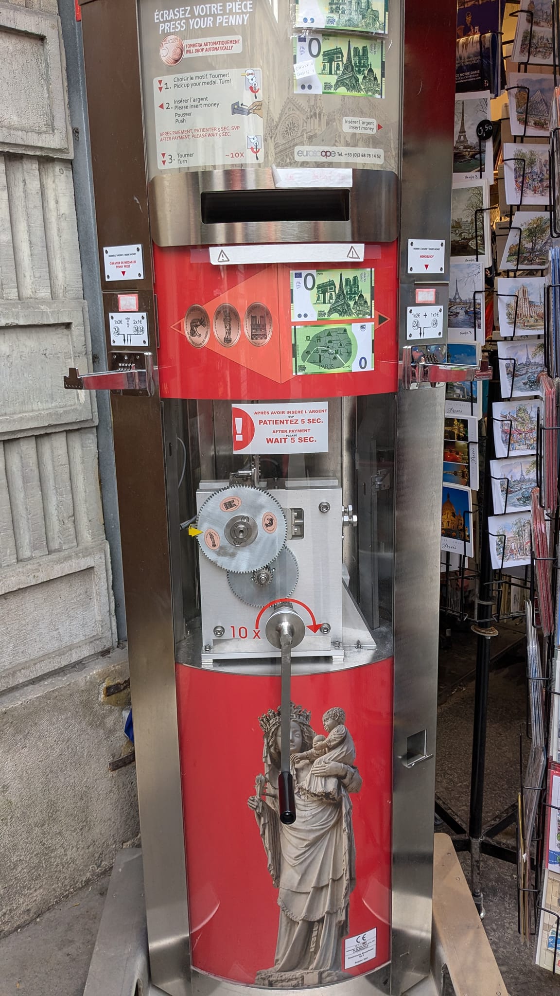 Münzautomat Notre-Dame in Paris