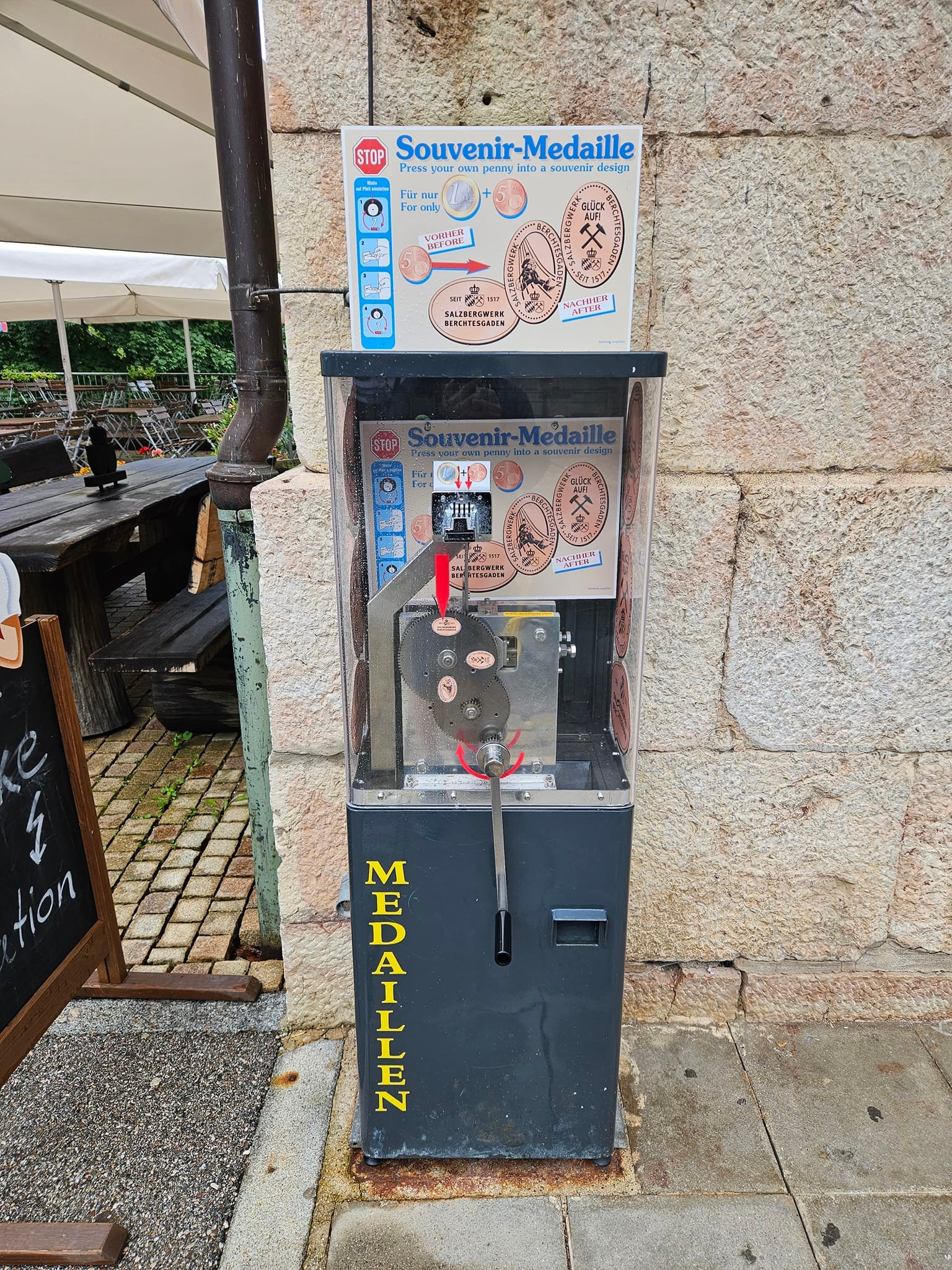 Münzautomat Salzbergwerk Berchtesgaden in Berchtesgaden