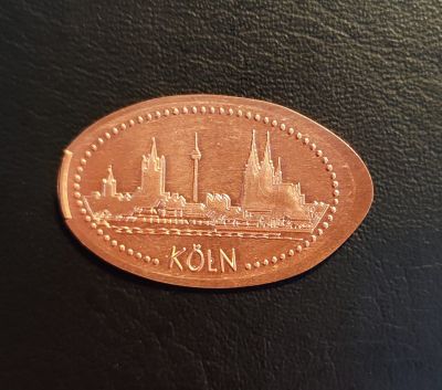 Souvenirmünze – Motiv von Münzautomat Köln Quatermarkt (Quatermarkt 5, vorm Friseurgeschaft)