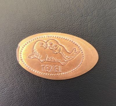 Souvenirmünze – Motiv von Münzautomat Texel – Dorpstraat (De Koog)