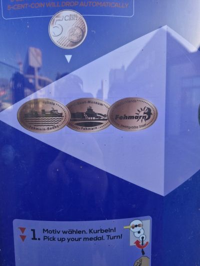 Souvenirmünze – Motiv von Münzautomat U-Boot Burg (Burg, Am Binnensee, 23769 Fehmarn)