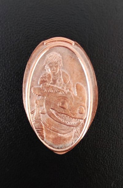 Souvenirmunt – motief van muntautomaat Drachenzähmen im Shrek Shop (SE1 7PB Groß-London)
