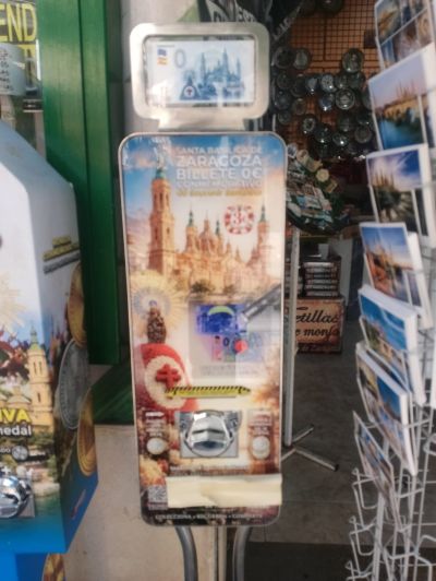 Muntautomaat Souvenirs "El Torico" - Billete 0€ Zaragoza in Saragossa