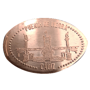 Moneta souvenir Puerta de Tierra 2 a Cádiz