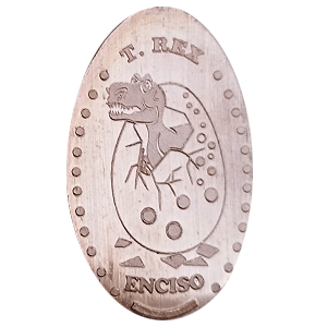 T. Rex saliendo de huevo – Geplette munt