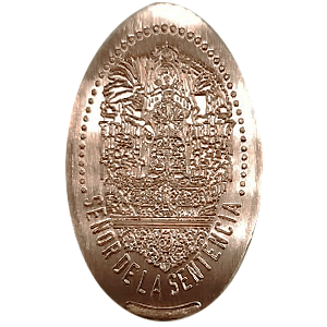 Cristo de la Sentencia en trono – Moneda elongada