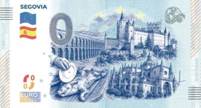 Souvenirmünze Billete Segovia in Segovia