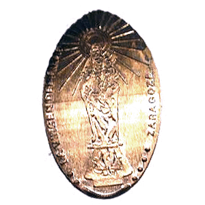 Virgen del Pilar. Con manto – Geplette munt