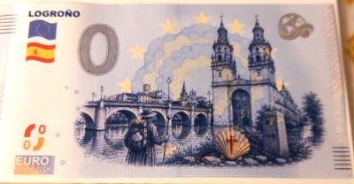 Catedral de Logroño y peregrinos – 0 euro note – Front