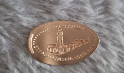 Souvenirmunt – motief van muntautomaat Hamburg Landungsbrücken (Bei den St. Pauli Landungsbrücken 3, 20359 Hamburg)