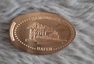 Souvenirmunt – motief van muntautomaat Hamburg Landungsbrücken (Bei den St. Pauli Landungsbrücken 3, 20359 Hamburg)