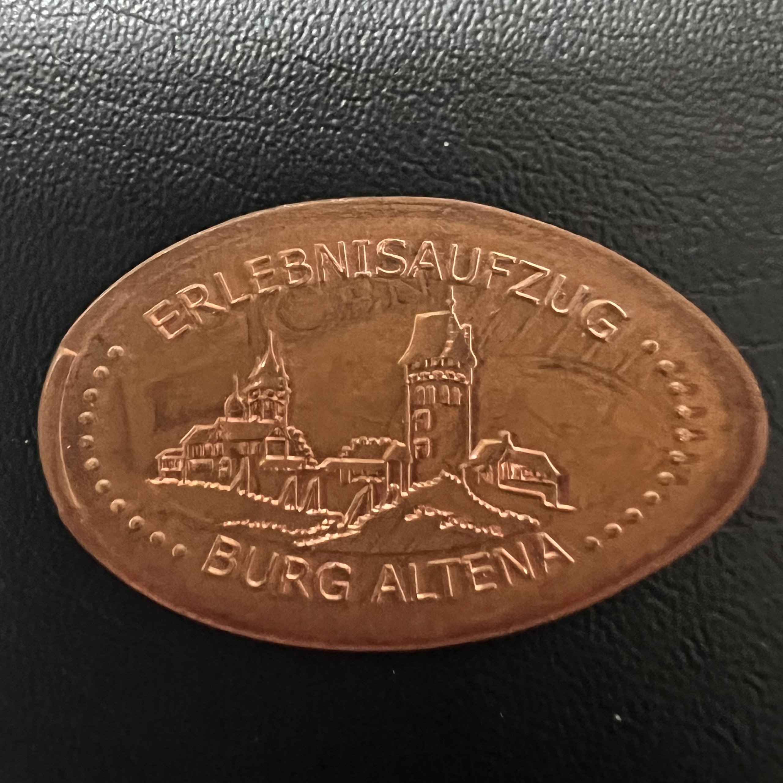 Souvenirmünze Burg Altena Erlebnisaufzug