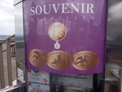 Souvenirmünze – Motiv von Münzautomat Drachenfels (Königswinter)
