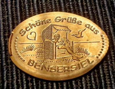 Souvenirmünze – Motiv von Münzautomat Deichpassage (Bensersiel)
