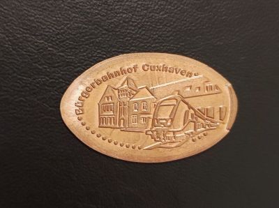 Souvenirmünze – Motiv von Münzautomat Bahnhof (Cuxhaven)