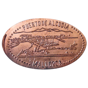 Souvenirmünze – Motiv von Münzautomat Souvenirshop beim Porta del Moll (Alcúdia)