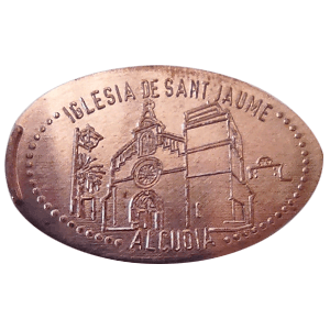 Souvenirmünze – Motiv von Münzautomat Souvenirshop beim Porta del Moll (Alcúdia)