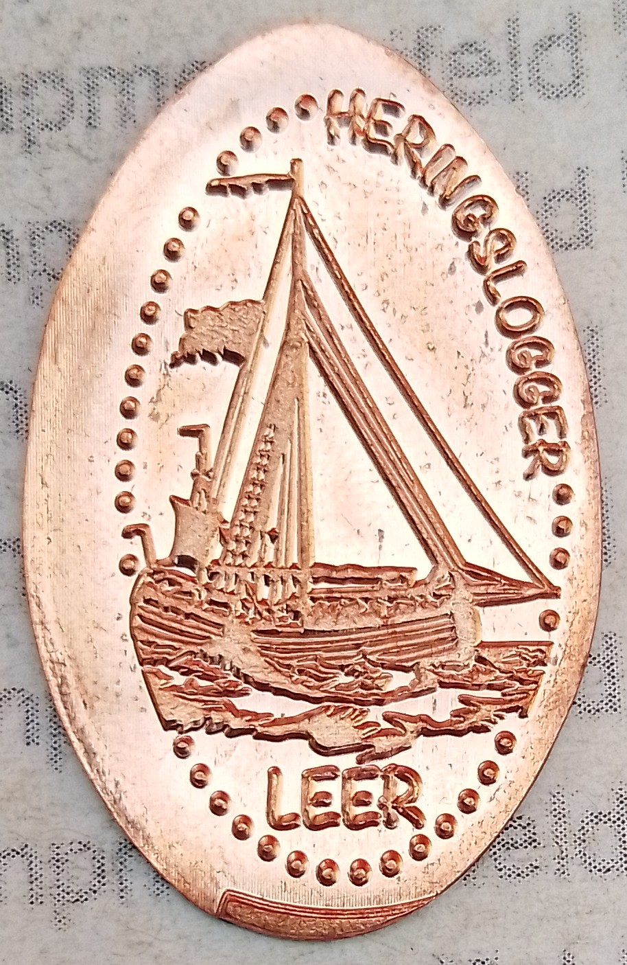 Souvenirmünze Jessens Fischhuus in Leer