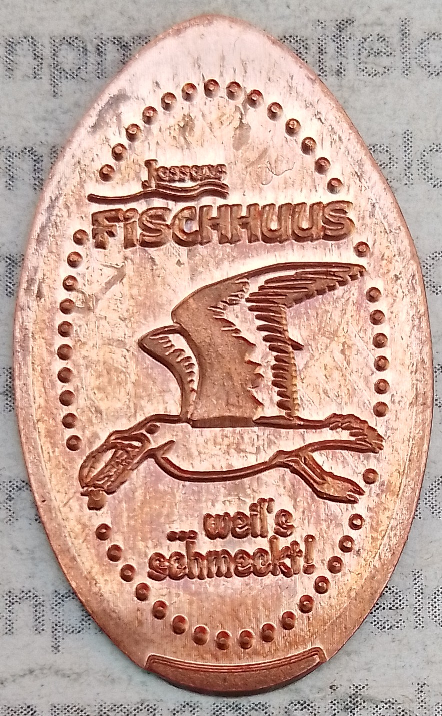 Souvenirmünze Jessens Fischhuus in Leer