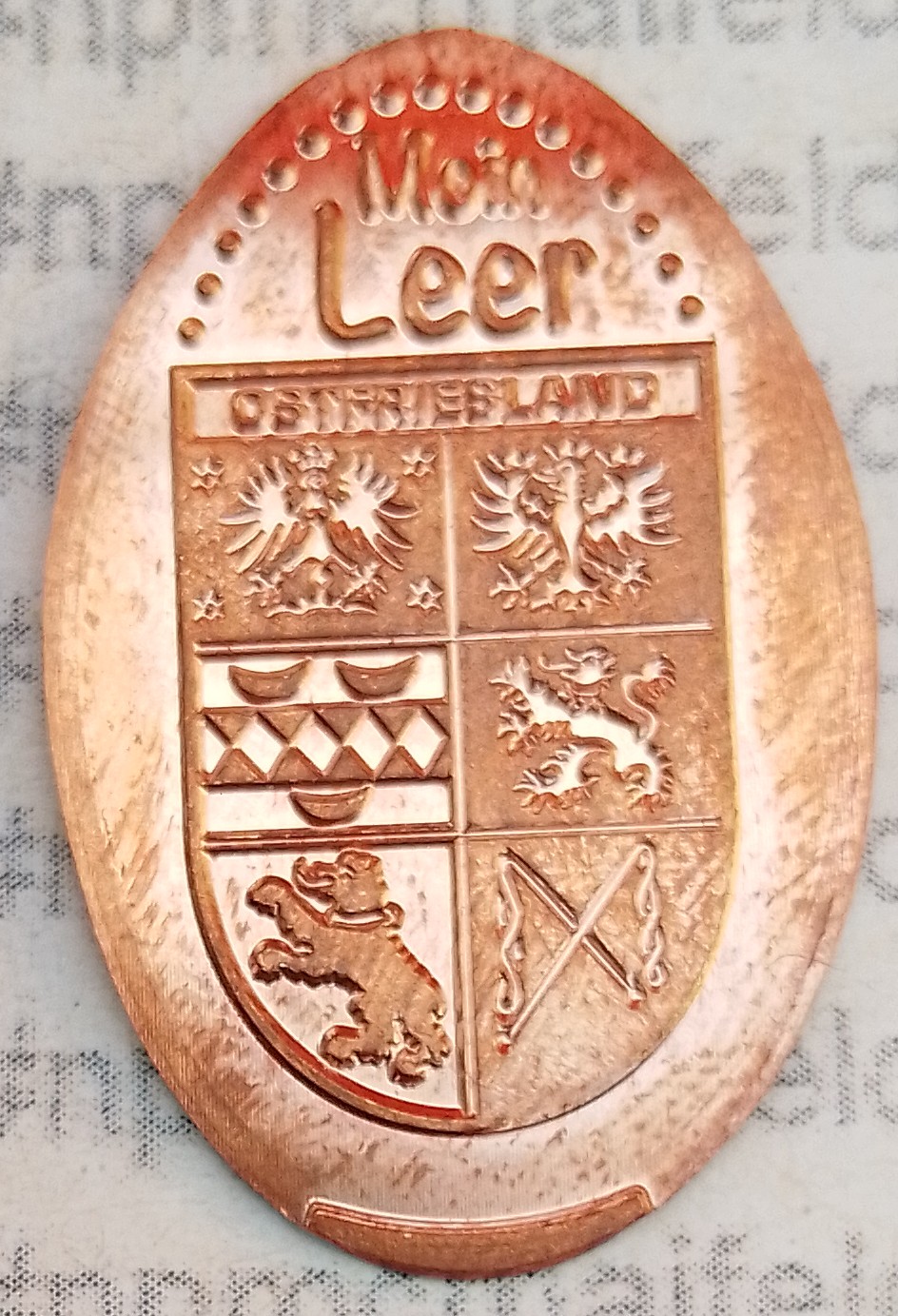 Souvenirmünze Jessens Fischhuus in Leer