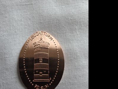 Souvenirmünze – Motiv von Münzautomat Leuchtturm (Pilsum)