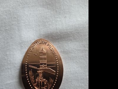 Souvenirmünze – Motiv von Münzautomat Leuchtturm (Pilsum)