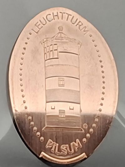 Souvenirmünze – Motiv von Münzautomat Leuchtturm (Pilsum)