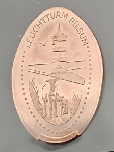 Souvenirmünze – Motiv von Münzautomat Leuchtturm (Pilsum)
