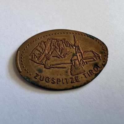 Souvenirmünze – Motiv von Münzautomat Zugspitze Tirol (Ehrwald)