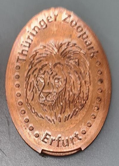 Souvenirmünze – Motiv von Münzautomat Thüringer Zoopark (Erfurt)